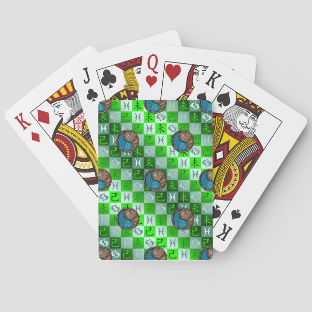 Pisces & Earth Goat Playing Cards (Back)