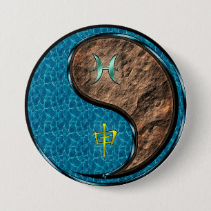 Pisces & Earth Monkey 7.5 Cm Round Badge