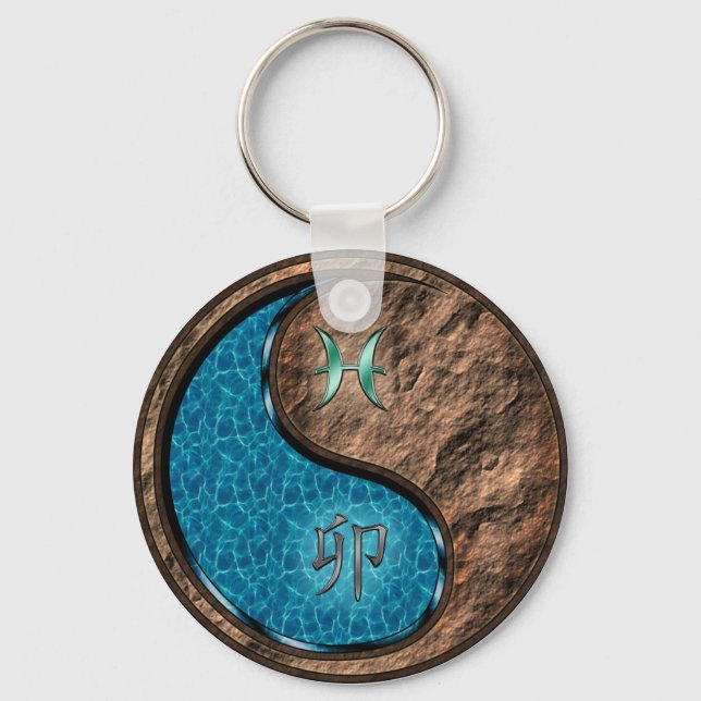 Pisces & Earth Rabbit Key Ring (Front)