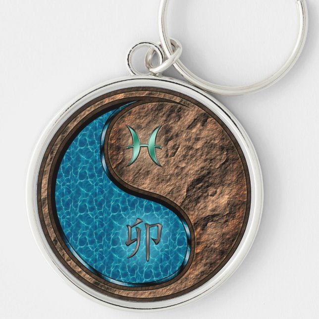 Pisces & Earth Rabbit Key Ring (Front)
