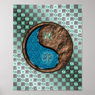 Pisces & Earth Rabbit Poster