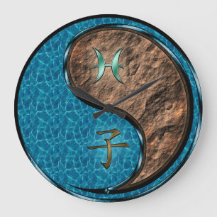 Pisces & Earth Rat Large Clock
