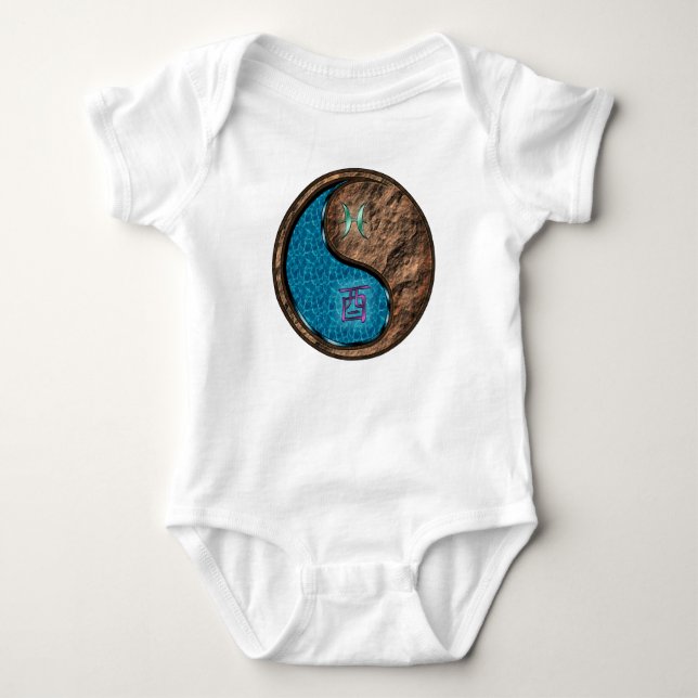 Pisces & Earth Rooster Baby Bodysuit (Front)