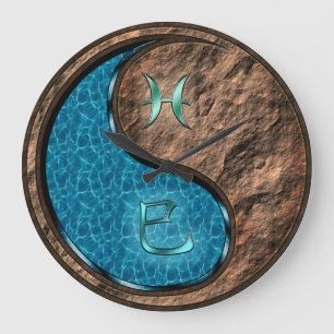 Pisces & Earth Snake Large Clock