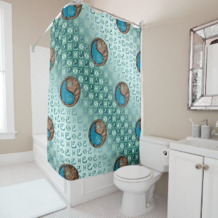 Pisces & Earth Snake Shower Curtain