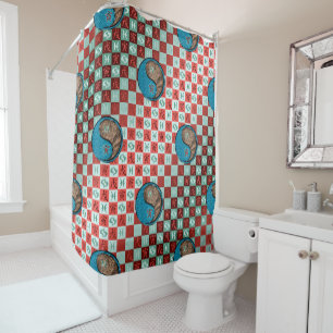 Pisces & Earth Tiger Shower Curtain