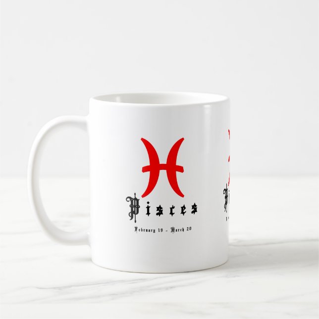 Pisces, February 19 - March 20 Coffee Mug (Left)