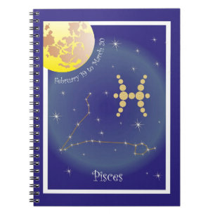 Pisces February 19 to March 20 Notizheft Notebook