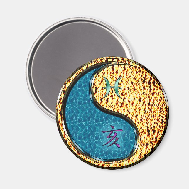 Pisces & Fire Boar Magnet (Front/Back)