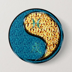 Pisces & Fire Dog 7.5 Cm Round Badge