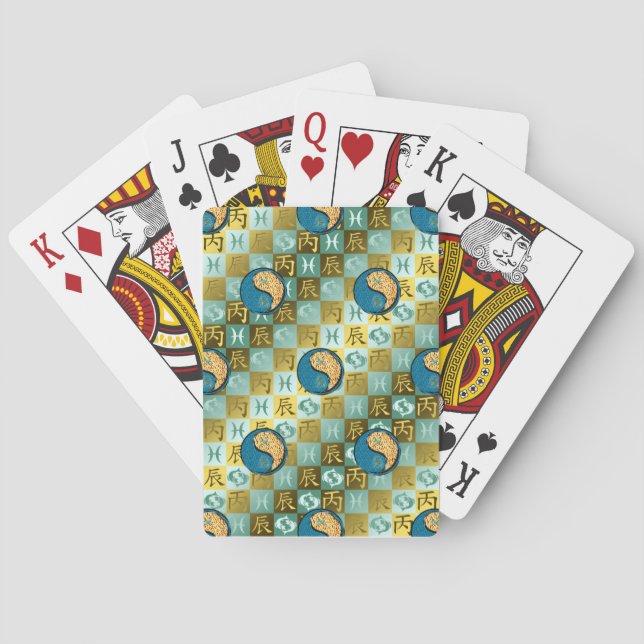 Pisces & Fire Dragon Playing Cards (Back)