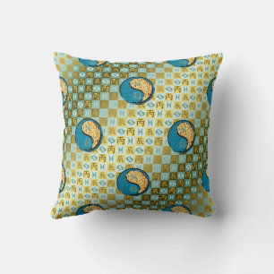 Pisces & Fire Dragon Throw Pillow