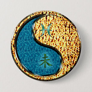 Pisces & Fire Goat 7.5 Cm Round Badge