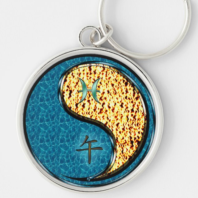 Pisces & Fire Horse Key Ring (Front)
