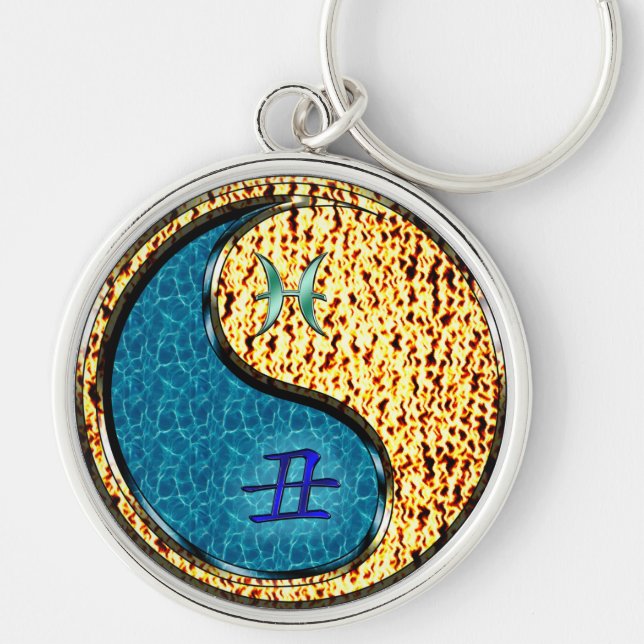 Pisces & Fire Ox Key Ring (Front)
