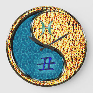 Pisces & Fire Ox Large Clock