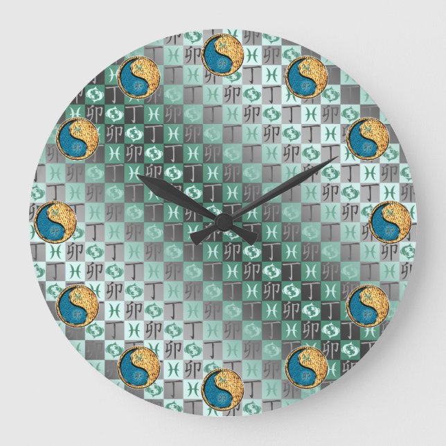 Pisces & Fire Rabbit Large Clock (Front)
