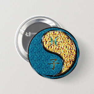 Pisces & Fire Rat 6 Cm Round Badge