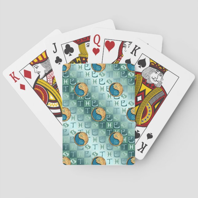 Pisces & Fire Snake Playing Cards (Back)