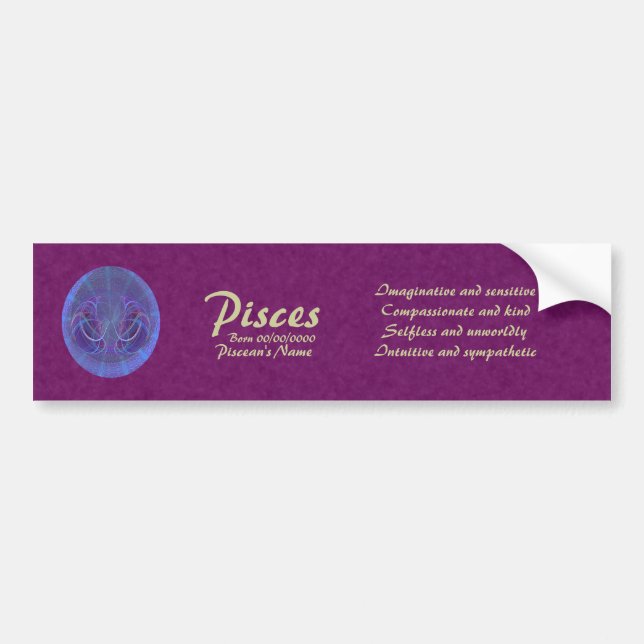Pisces Fish Abstract Art Bumper Sticker (Front)