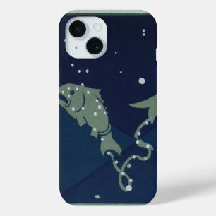 Pisces Fish Constellation Vintage Zodiac Astrology iPhone 15 Case