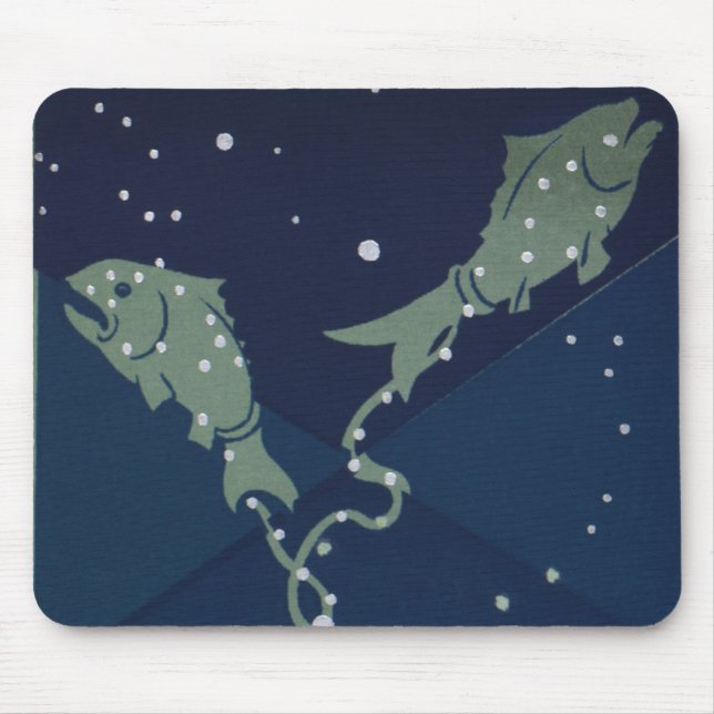 Pisces Fish Constellation Vintage Zodiac Astrology Mouse Mat (Front)