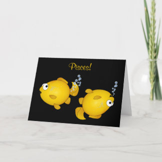 Pisces fish happy birthday cartoon card