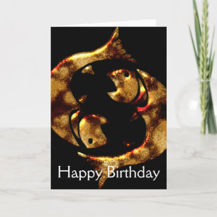 Pisces Fish March Happy Birthday Greeting Card