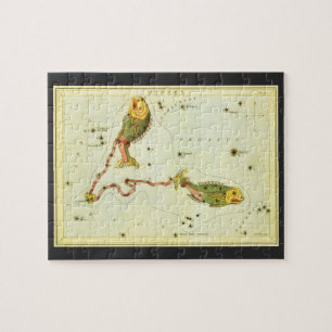 Pisces Fish, Vintage Constellation Urania's Mirror Jigsaw Puzzle