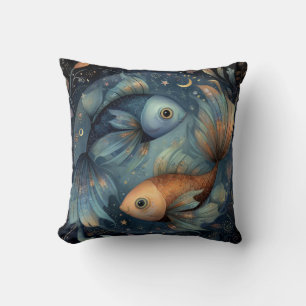 Pisces Fish Zodiac Astrology Celestial Birthday Cushion