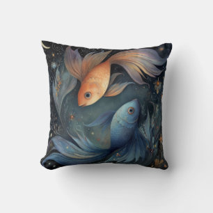 Pisces Fish Zodiac Astrology Mystical Birthday Cushion