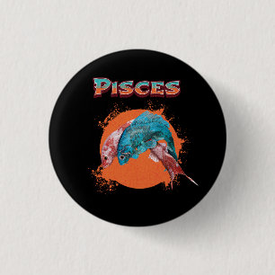 Pisces Fish Zodiac Horoscope Water Astrology Sign 3 Cm Round Badge