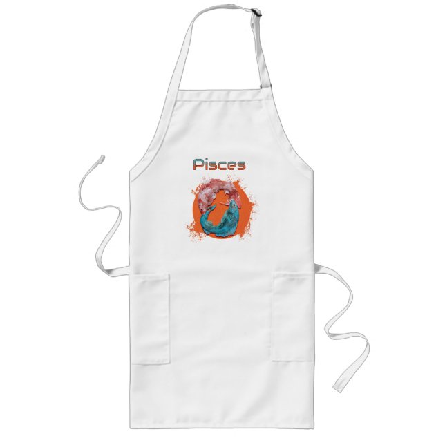 Pisces Fish Zodiac Horoscope Water Astrology Sign  Long Apron (Front)