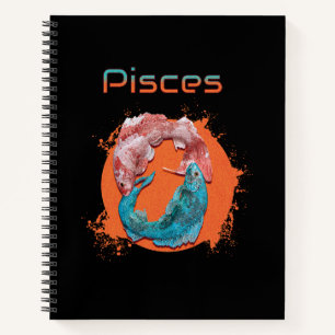 Pisces Fish Zodiac Horoscope Water Astrology Sign Notebook
