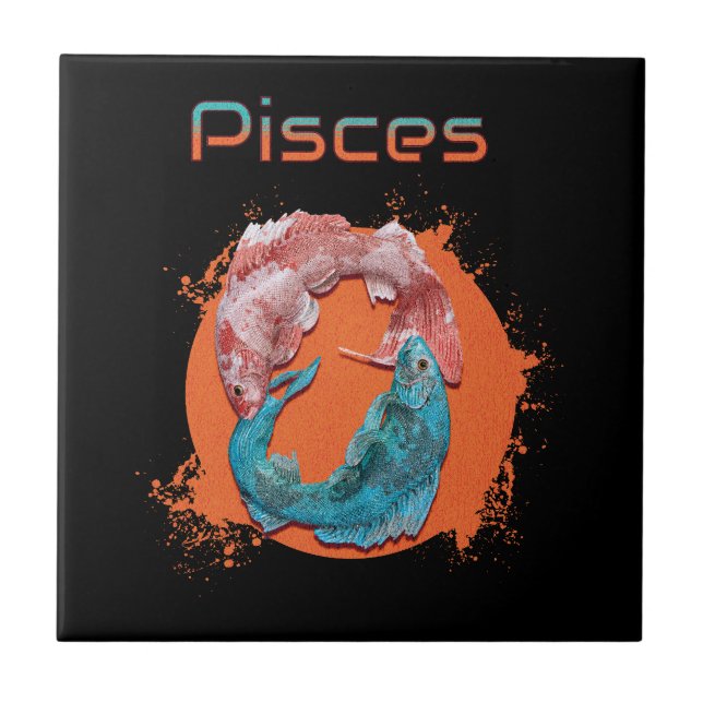 Pisces Fish Zodiac Horoscope Water Astrology Sign  Tile (Front)