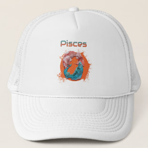 Pisces Fish Zodiac Horoscope Water Astrology Sign Trucker Hat
