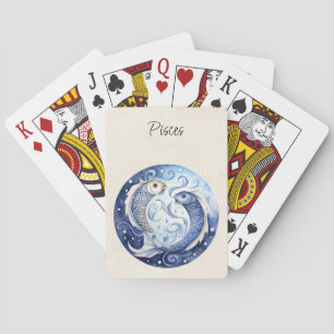 Pisces Fish Zodiac Watercolor Playing Cards