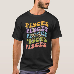 Pisces For Women Zodiac Birthday Retro Groovy T-Shirt