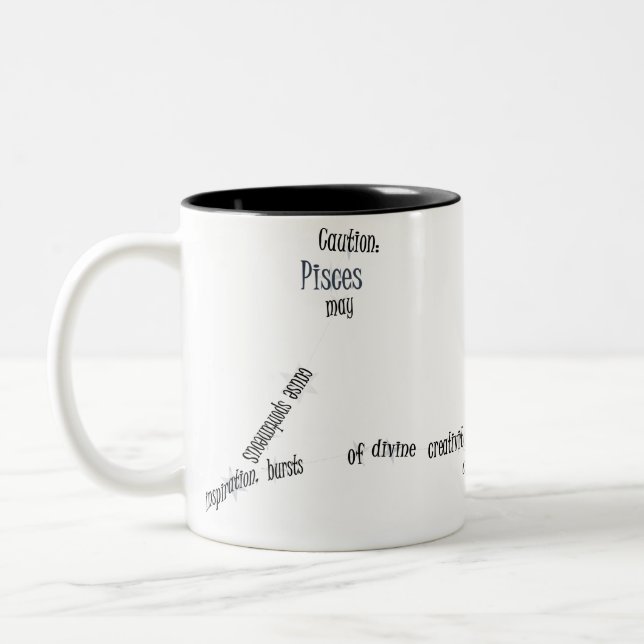 Pisces Fun & Inspiring Design for Daily Use & Gift Two-Tone Coffee Mug (Left)