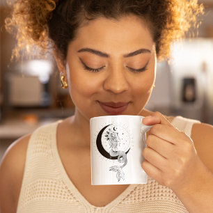 Pisces Girl 15oz Black Rim Mug