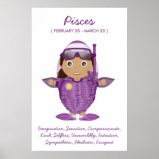 Pisces - Girl Horoscope Poster