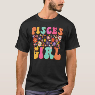 Pisces Girl Retro Zodiac Sign Horoscope Birthday W T-Shirt
