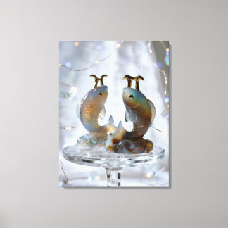 Pisces Glass Sculptures Canvas Print