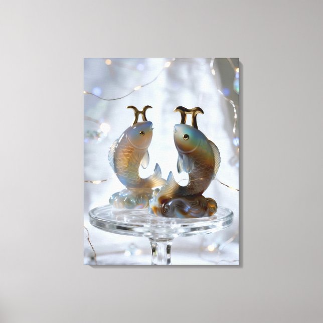 Pisces Glass Sculptures Canvas Print (Front)