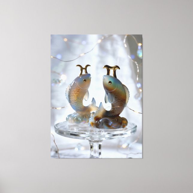 Pisces Glass Sculptures Canvas Print (Front)
