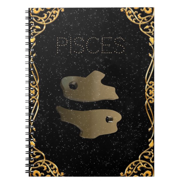 Pisces golden sign notebook (Front)
