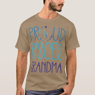 Pisces Grandma Proud Grandma Zodiac Symbol Astrolo T-Shirt