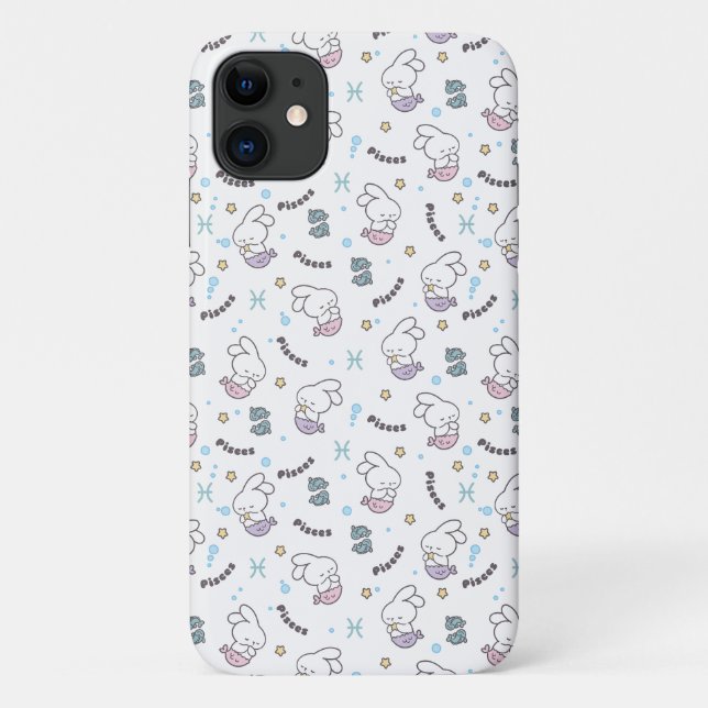 Pisces Harmony: Bunny Mermaids Pattern Case-Mate iPhone Case (Back)