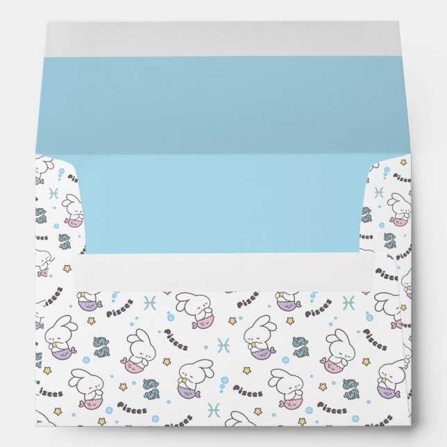 Pisces Harmony: Bunny Mermaids Pattern Envelope (Back (Bottom))