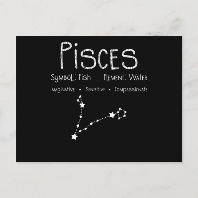 Pisces Horoscope Astrology Star Sign Birthday Gift Postcard (Front)